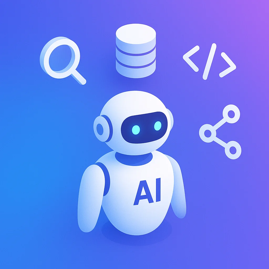 AI agent surrounded by various tool icons representing different MCP integrations