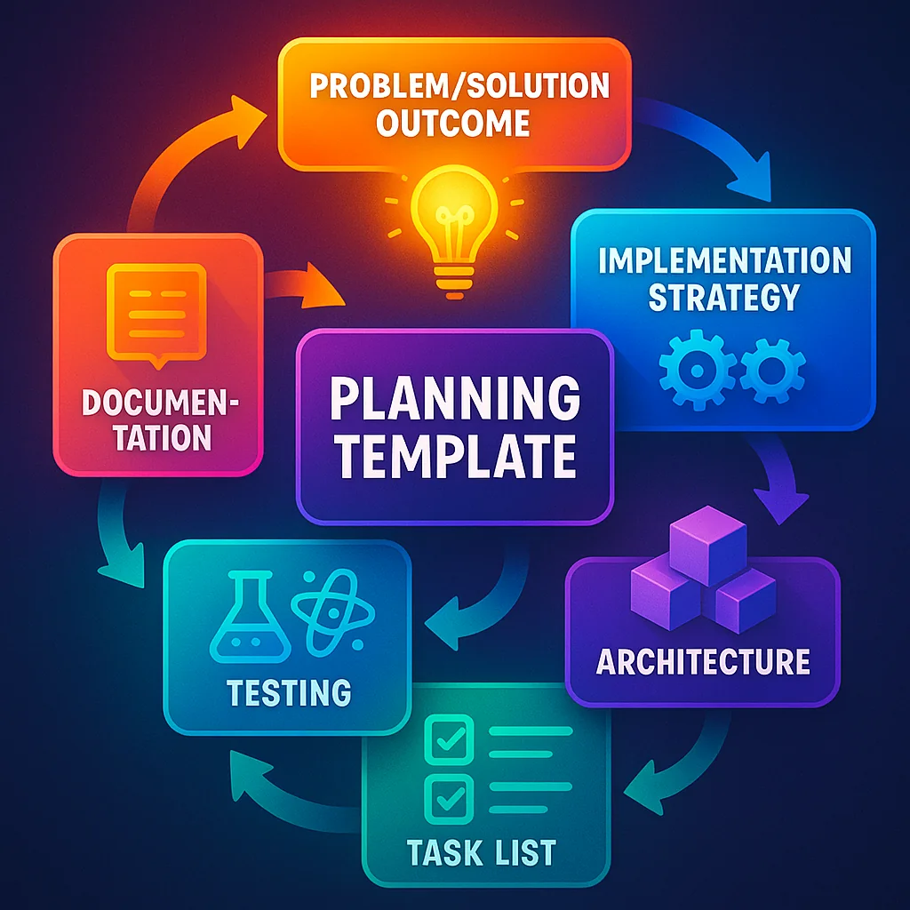 Spec-driven development workflow showing template-based planning