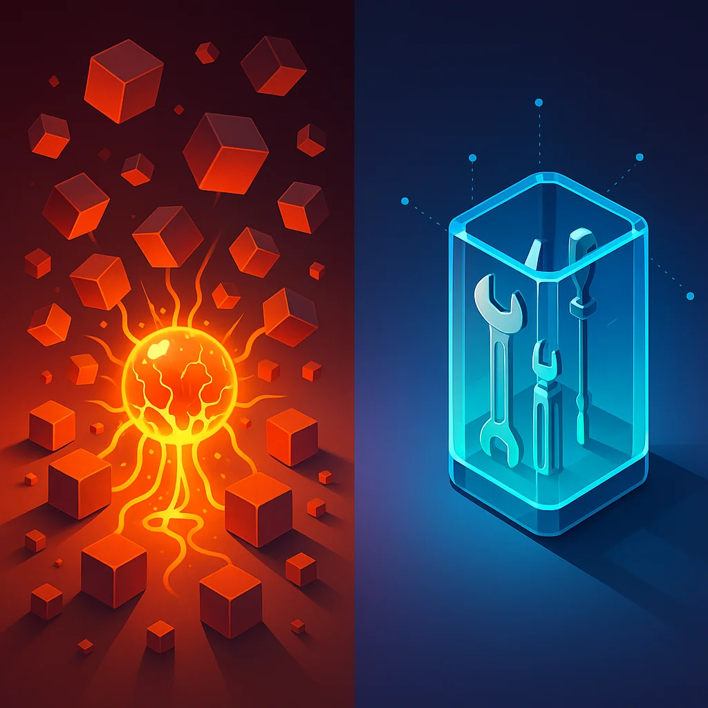 Diagram comparing MCP configuration overhead versus Skills dynamic activation