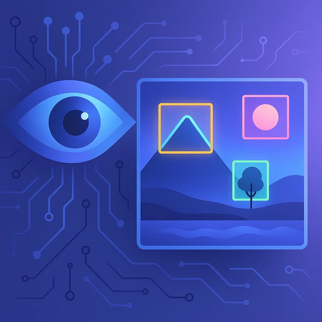 Hero image showing AI analyzing an image to detect and locate objects