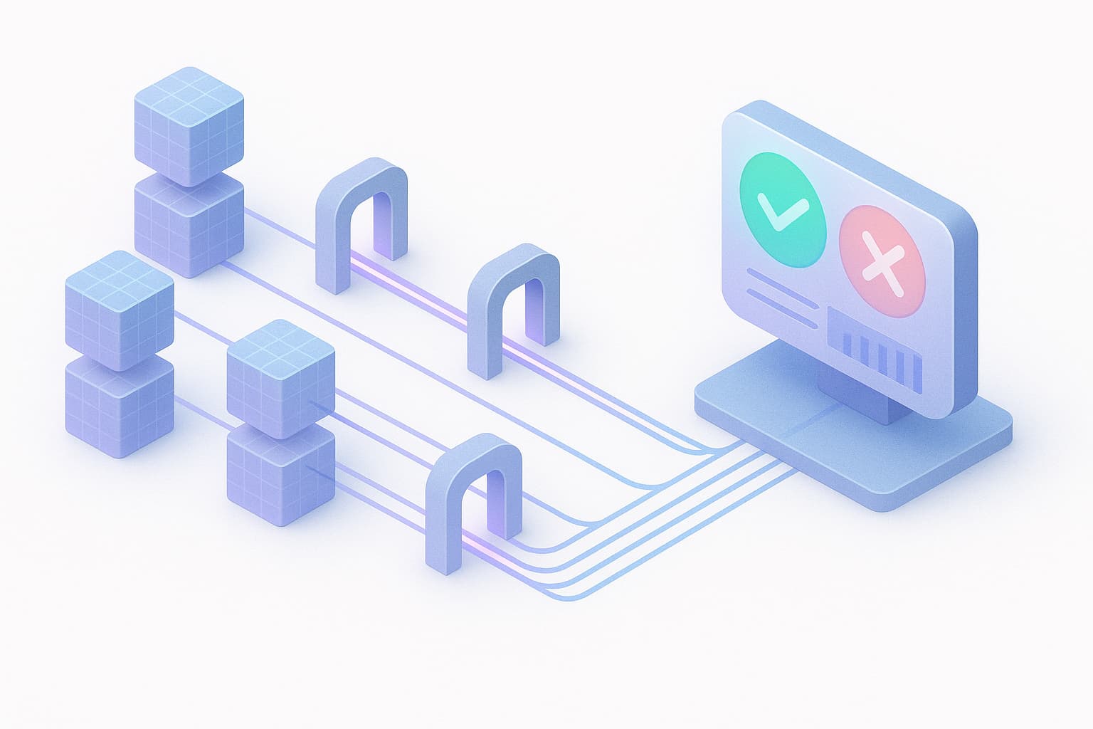 A laboratory of parallel agent runs converging into a single quality dashboard
